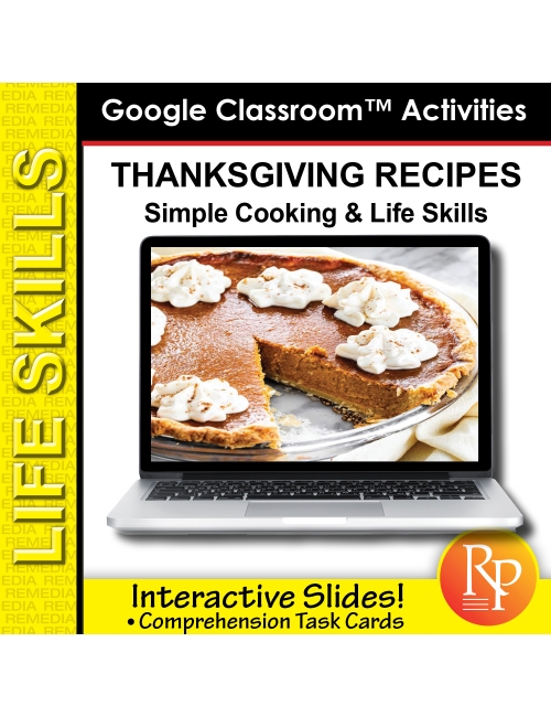 THANKSGIVING COOKING & COMPREHENSION: Food Terms & Vocabulary | Life Skills GOOGLE SLIDES