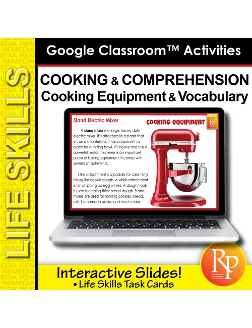 COOKING & COMPREHENSION: Cooking Equipment Vocabulary | GOOGLE SLIDES