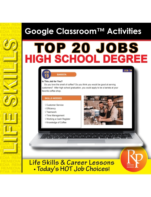 Top 20 High School Degree Jobs: Life Skill & Career Exploration | Google Slides