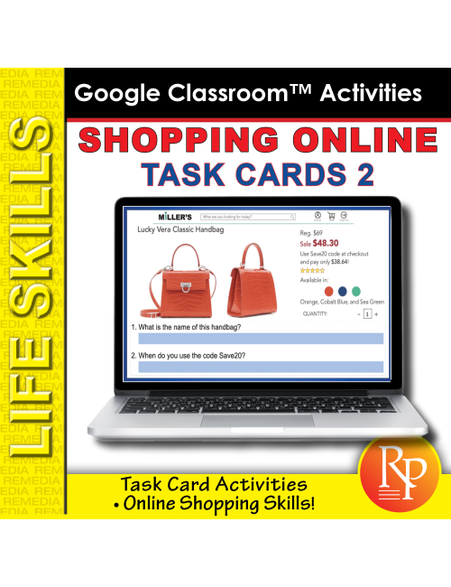 Shopping Online Task Cards 2: Consumer Life Skills | GOOGLE | Reading Activities