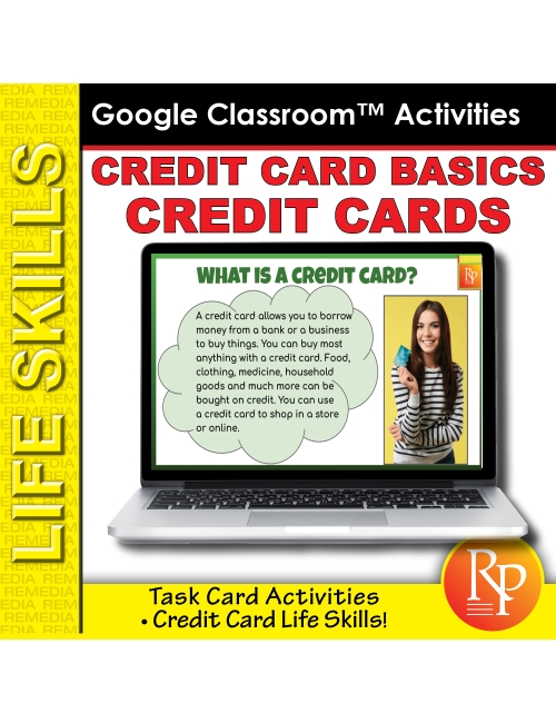 Credit Card Basics: Life Skills Task Cards | Consumer Skills | GOOGLE Activities