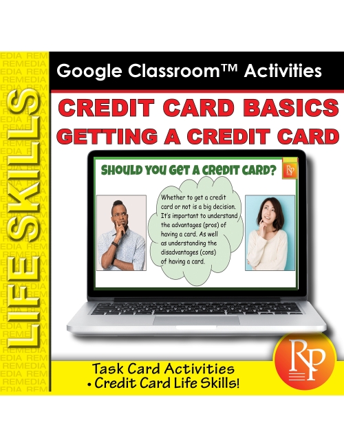 Getting a Credit Card: Life Skills Task Cards | Consumer Skills | GOOGLE