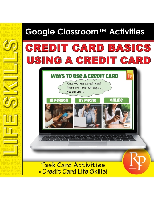 Using a Credit Card: Life Skills Task Cards | Consumer Skills | GOOGLE Activity