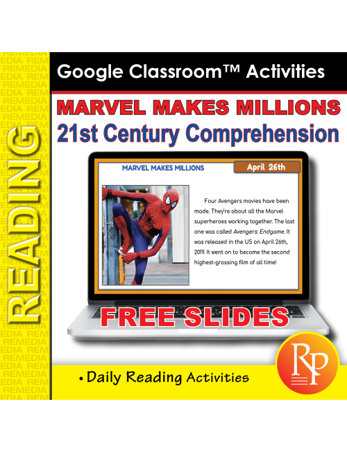 FREE Marvel Movies Google Slides Activities: Non Fiction - Daily Comprehension