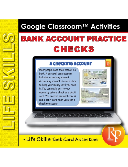 Google Slides: Bank Account Practice - Checks - Task Cards