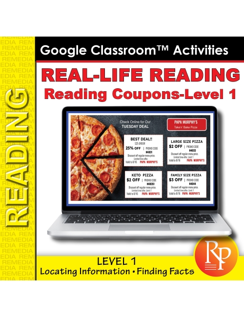 Reading Coupons Level 1: Functional Life Skills - Comprehension Activities - Google Slides