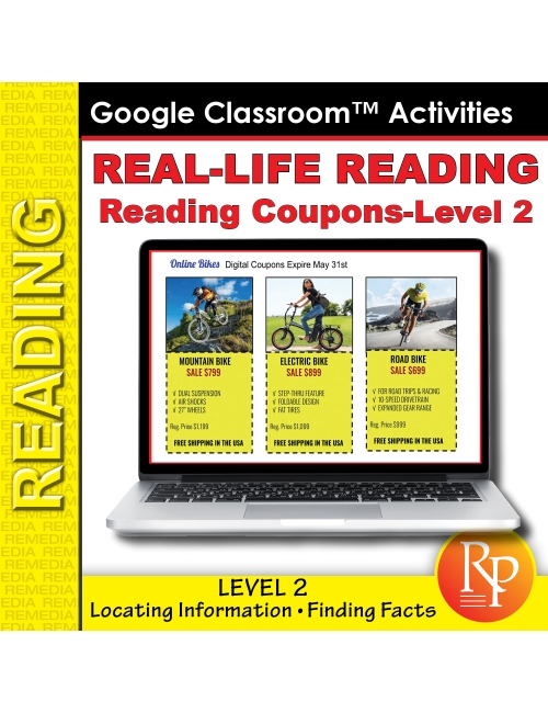 Reading Coupons Level 2: Functional Life Skills - Comprehension Activities - Google Slides