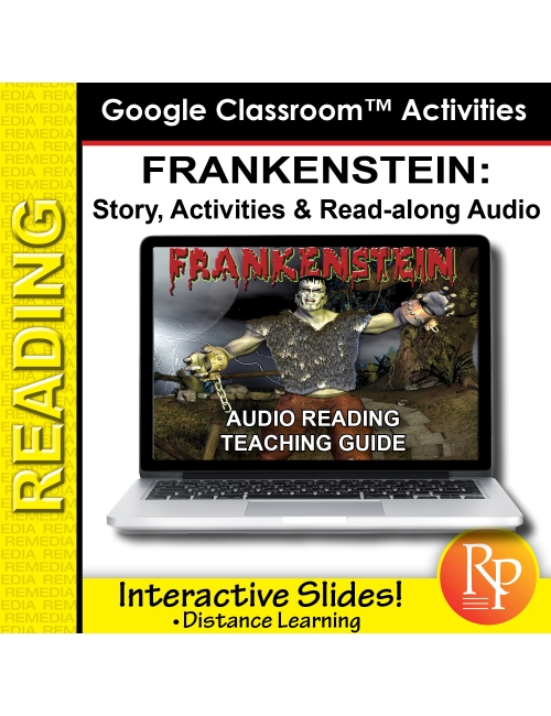 Google Slides "Frankenstein" Abridged Story, Activities & Read-along Audio