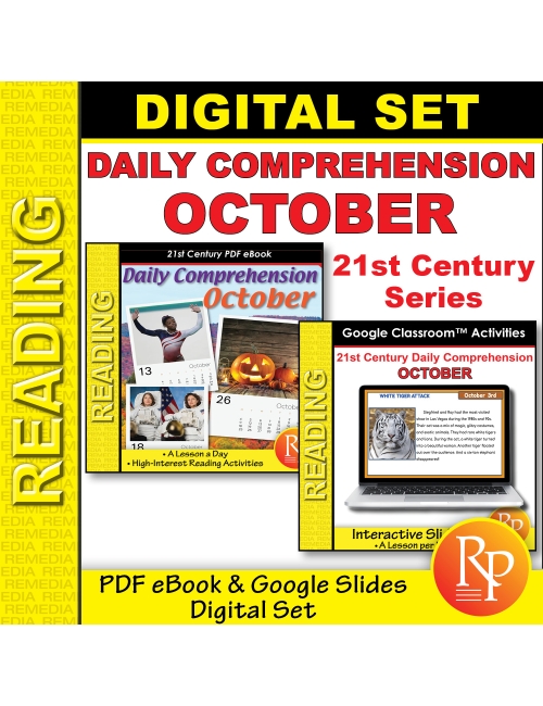 OCTOBER Daily Comprehension: Nonfiction Passages | Google & PDF Print set