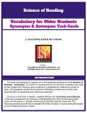 Science of Reading: Vocabulary for Older Students - Synonyms & Antonyms