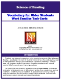 Science of Reading: Vocabulary for Older Students - Word Families