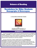 Science of Reading: Vocabulary for Older Students Homographs & Heteronyms