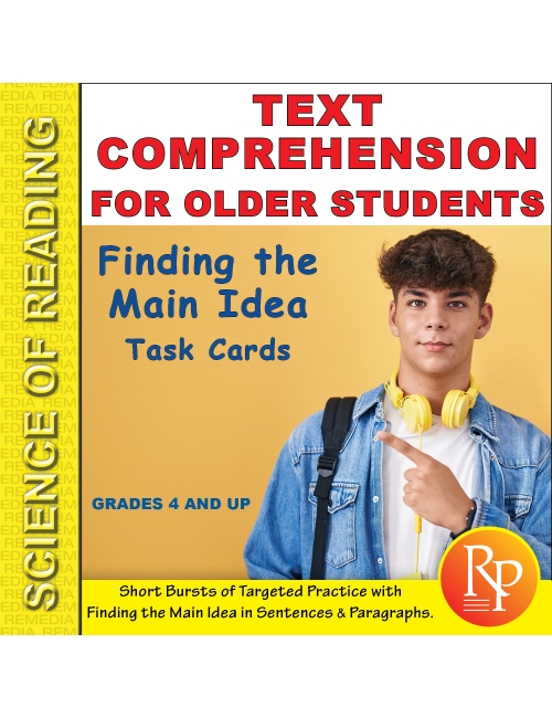 Science of Reading Text Comprehension Finding the Main Idea Task Cards