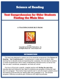 Science of Reading Text Comprehension Finding the Main Idea Task Cards