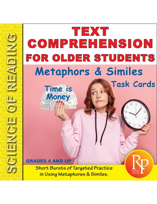 Science of Reading: Text Comprehension for Older Students Metaphors & Similes Task Cards