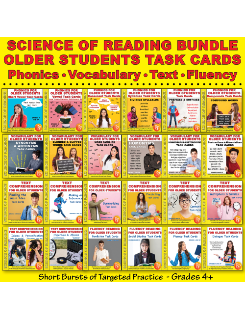 Science of Reading for Older Students - Phonics, Text Comprehension - 24-Pack Set