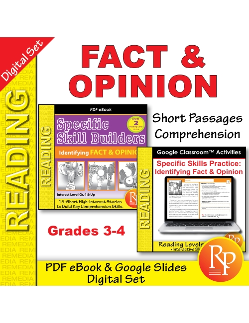 Fact & Opinion (Rdg Lvl 3-4.5) PDF & Google BUNDLE | Passages | Comprehension