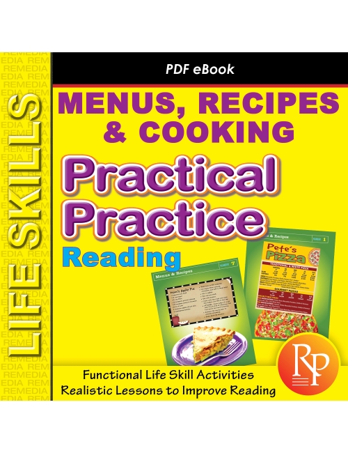 Life Skills Reading: MENUS, RECIPES & COOKING - Visual Comprehension Activities