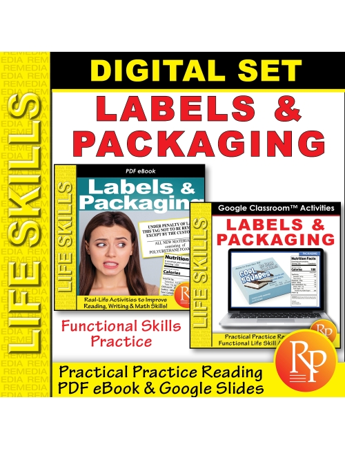 LABELS & PACKAGING Print & Google Set : Practical Practice Reading 