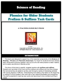 Science Of Reading - Phonics for Older Students: Prefixes & Suffixes Task Cards