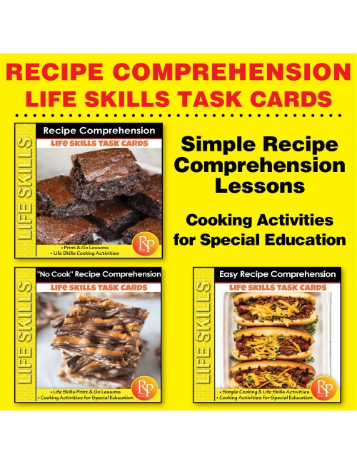 Recipe Comprehension Bundle: Life Skills - Cooking Activities (eBook 3-set)