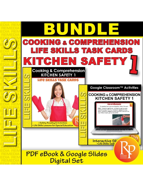 Kitchen Safety 1: Cooking Life Skills Activities - Google Slides & Print PDF Set