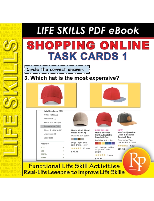 Shopping Online Task Cards 1: Consumer Life Skills | Reading Activities