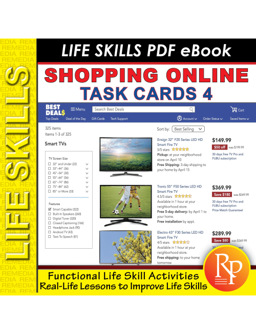 Shopping Online Task Cards 4: Consumer Life Skills | Reading Activities