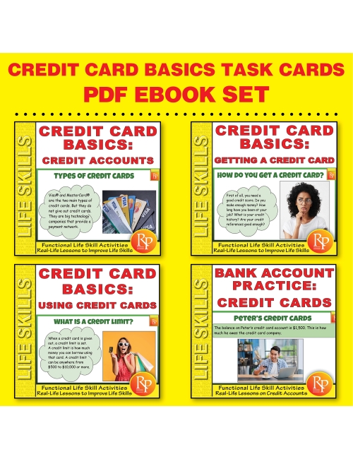 Credit Card Basics SET: Task Cards | Consumer Life Skills | Reading Activities