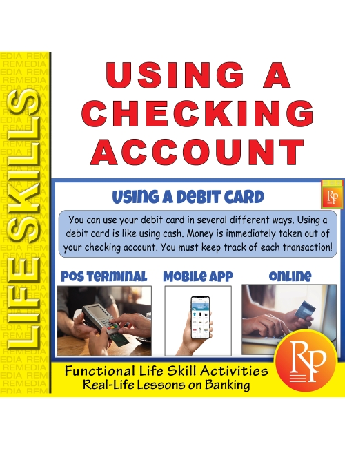 Using a Checking Account: Life Skills Task Cards | Consumer Skills | Activities