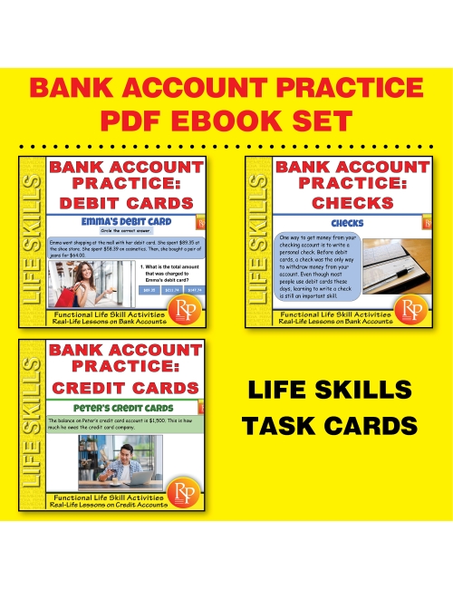 Bank Account Practice Set - Life Skills Task Cards