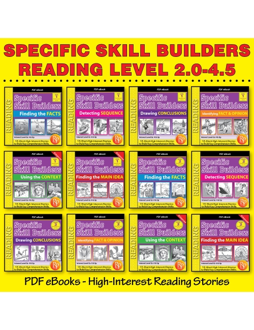 Specific Skill Builders COMPLETE SET: Reading Lvl 2-4.5 | Short Passages | Activities