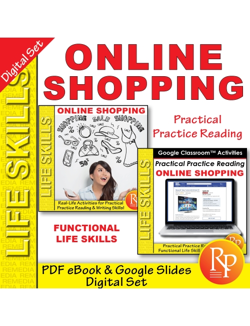 Online Shopping PDF & GOOGLE: Functional Life Skills - Comprehension Activities