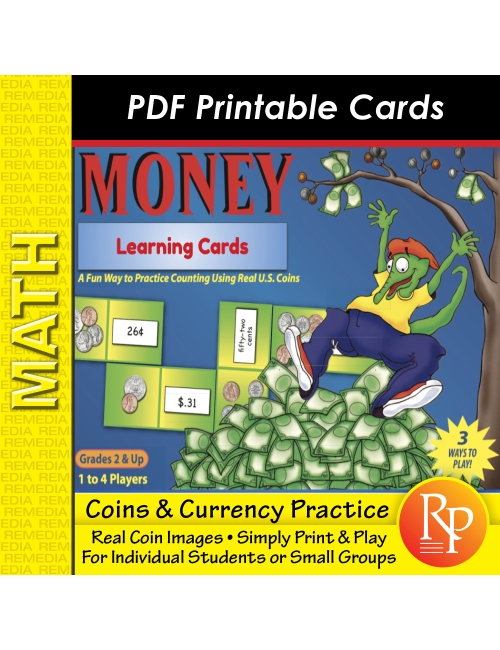 Money Learning Cards: Visual Lessons & Games - Counting Coins & Writing Amounts