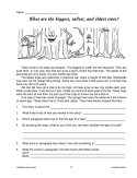 WONDER STORIES: Short Passages - Reading Comprehension Activities - Main Idea