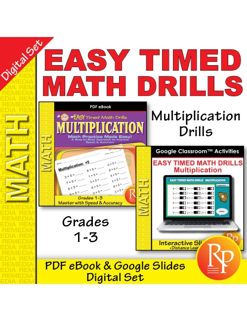 Timed Math Drills - PDF & Google SET: Easy - Fun Activities - Self Checking