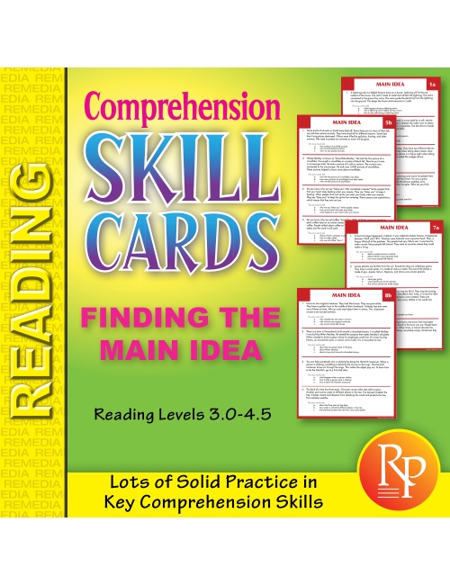 Comprehension Skill Cards - Finding The Main Idea (RL 3.0-4.5)