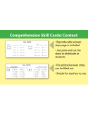 Comprehension Skill Cards - Finding Context (RL 3.0-4.5)