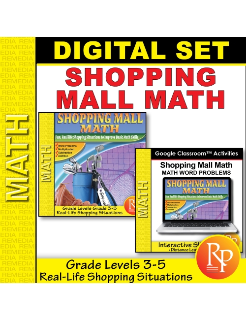 SHOPPING MALL MATH: Math Word Problems - PDF & Google Set