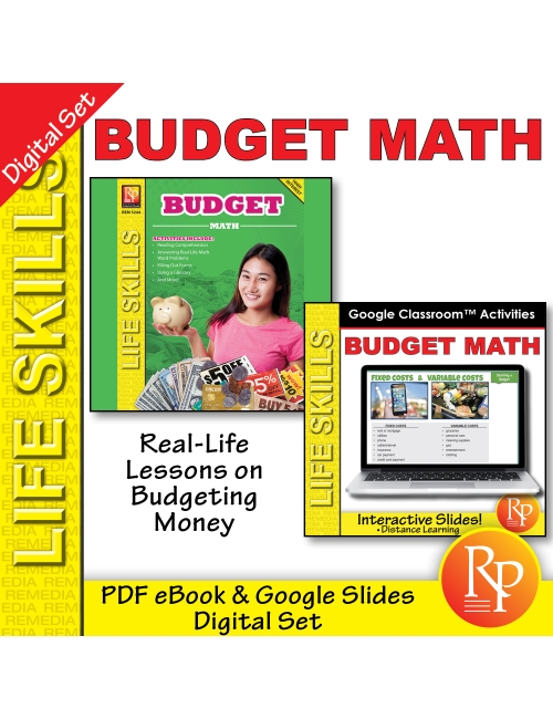 LIFE SKILLS - Budget Math BUNDLE: PDF & Google - Shopping - Independent Living