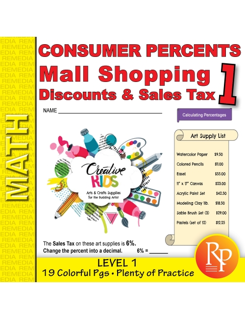 Consumer Percents - Mall Shopping: Discounts & Sales Tax Level 1 - Real World Activities