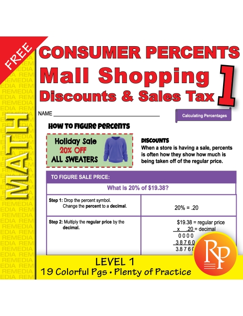 Consumer Percents: Mall Shopping - Level 1 - Discounts & Sales Tax