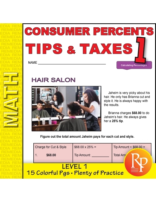 Consumer Percents: Tips & Taxes Level 1