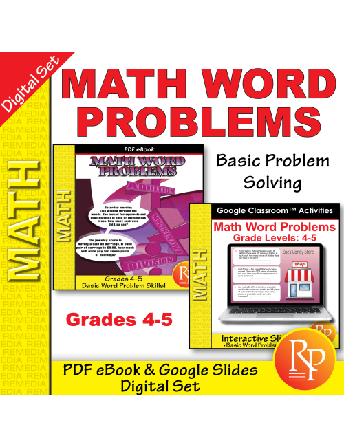 Math Word Problems Grades 4-5 - PDF Google BUNDLE: Easy - Fun - Interactive - Activities