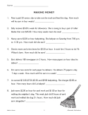 CONSUMER MATH AT HOME: Life Skills Word Problems - Cooking, Banking, Elapsed Time