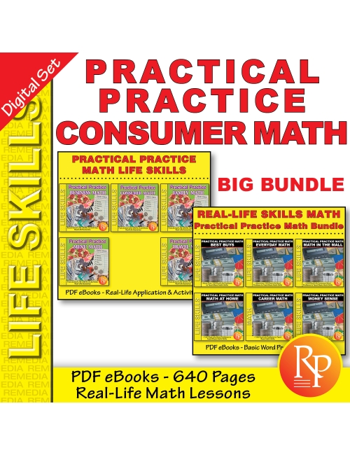 Practical Practice BIG SET: Consumer Math - Life Skills - Word Problems