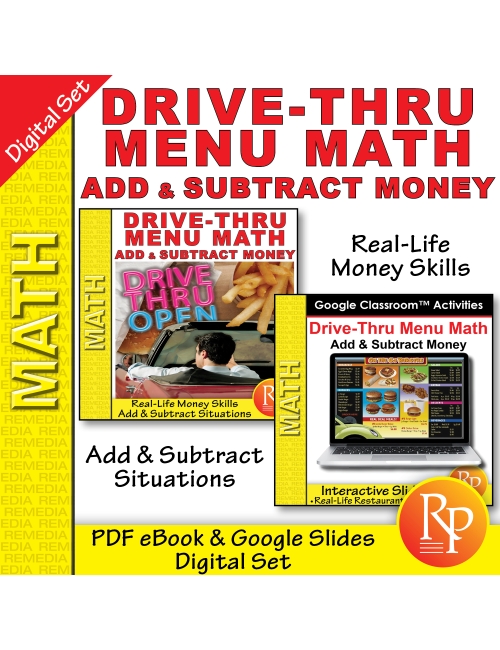 Drive Thru Menu Math: PDF & Google Bundle | Add & Subtract | Life Skills