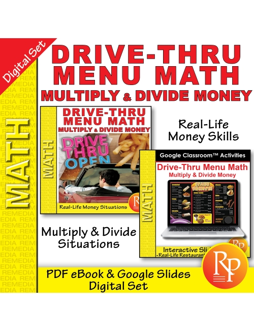 Drive Thru Menu Math: PDF & Google Bundle | Multiply & Divide | Life Skills