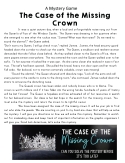 The Case of the Missing Crown: Mystery Game