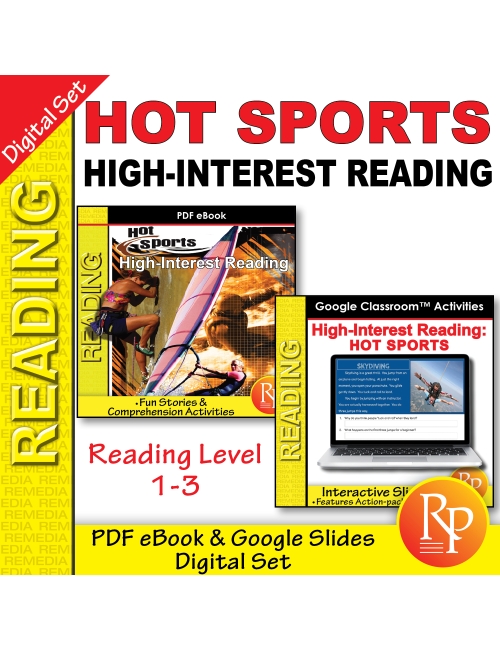 Hot Sports PDF & Google BUNDLE: High Interest / Low Readability - Comprehension